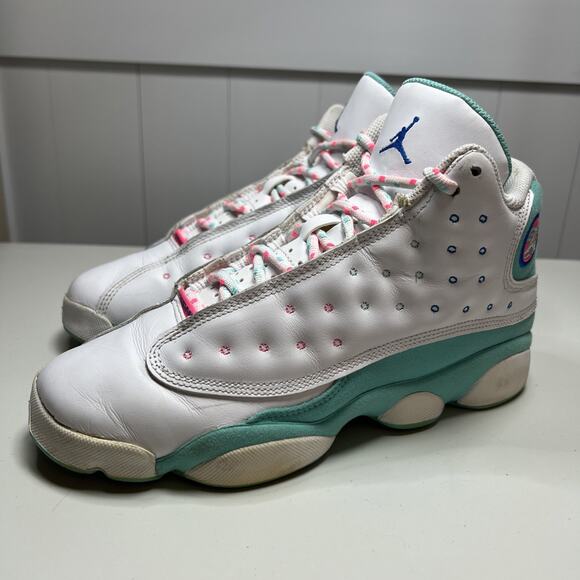 Size 6Y - Jordan 13 Retro White Soar Green Pink (GS) - Picture 1 of 8